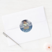 Football Touchdown Birthday Party Thank You 