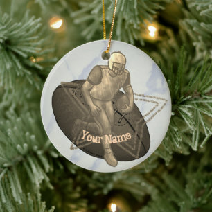 Football Touchdown Ceramic Tree Decoration