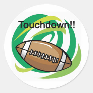 Football, Touchdown Classic Round Sticker