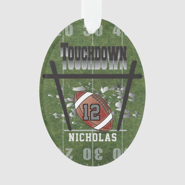 Football Touchdown Ornament (Front)