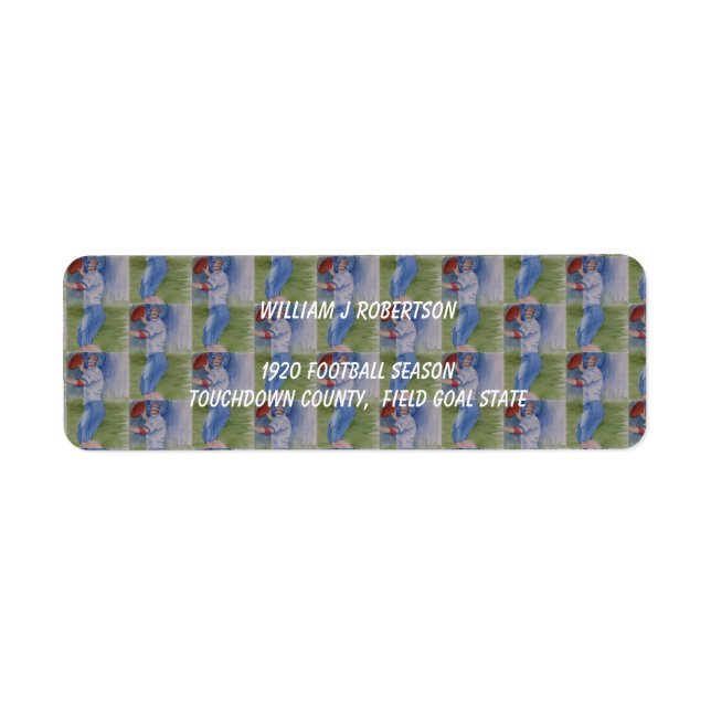 FOOTBALL TOUCHDOWN PASS ADDRESS (Front)