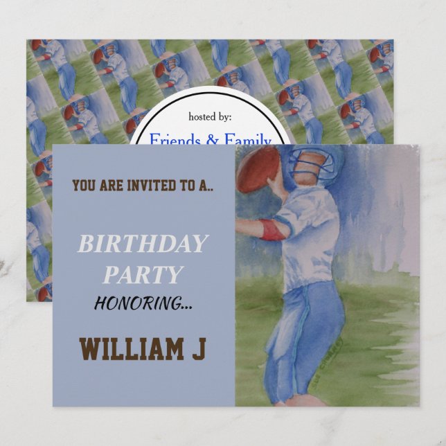 FOOTBALL TOUCHDOWN PASS INVITE (Front/Back)