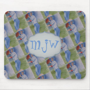 FOOTBALL TOUCHDOWN PASS MONOGRAM MOUSE MAT