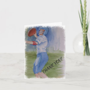 FOOTBALL TOUCHDOWN PASS THANK YOU CARD