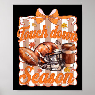 Football Touchdown Season, Fall Football Coquette, Poster
