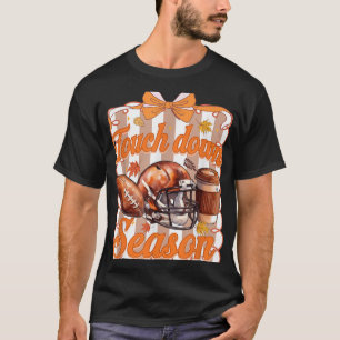 Football Touchdown Season, Fall Football Coquette, T-Shirt