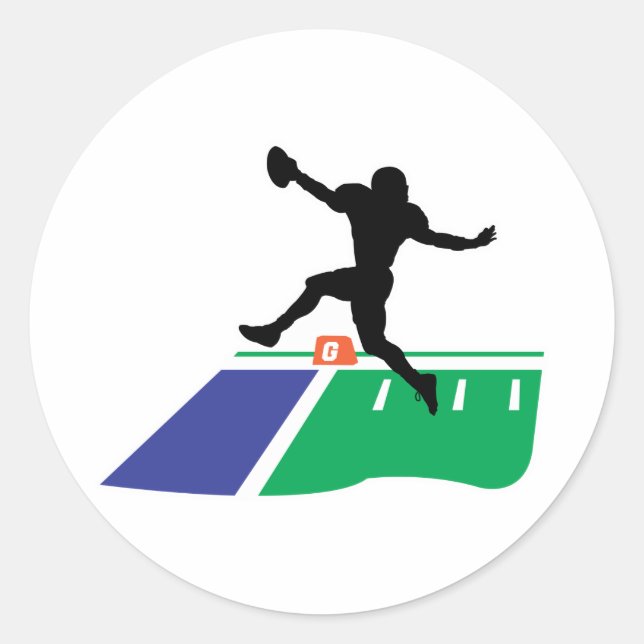 football touchdown vector graphic classic round sticker (Front)