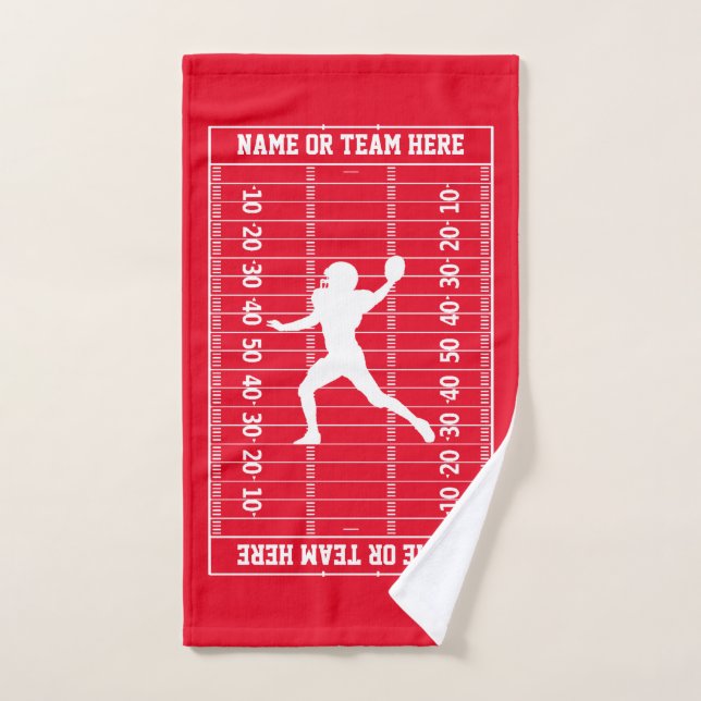 Football Towel Your Team and Background Color (Hand Towel)