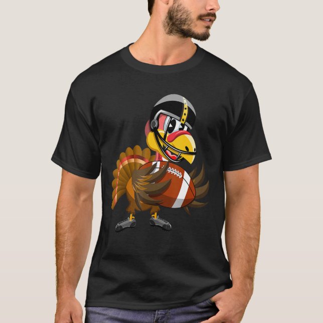 Football Turkey Balls Thanksgiving Shirt Boys Kids (Front)
