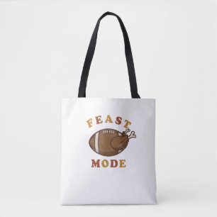 Football Turkey Feast Mode Thanksgiving Retro Vint Tote Bag