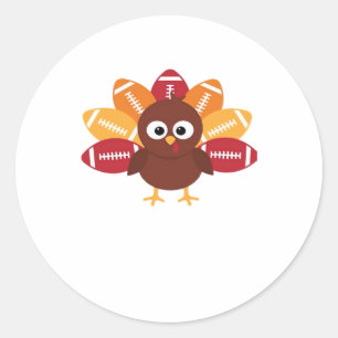 Football Turkey Funny Thanksgiving Oversized T-Shi Classic Round Sticker