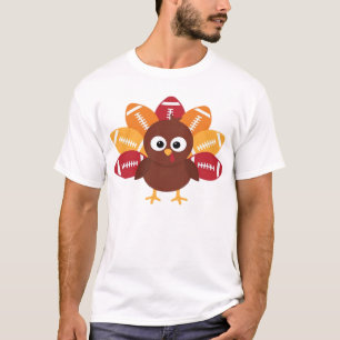 Football Turkey Funny Thanksgiving Oversized T-Shi T-Shirt