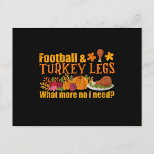 Football Turkey Legs Family Matching Thanksgiving Postcard