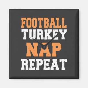 Football Turkey Nap Repeat Thanksgiving Magnet