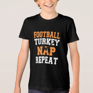 Football Turkey Nap Repeat Thanksgiving Tri-Blend Shirt