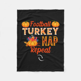 Football turkey nap thanksgiving thankful for fleece blanket