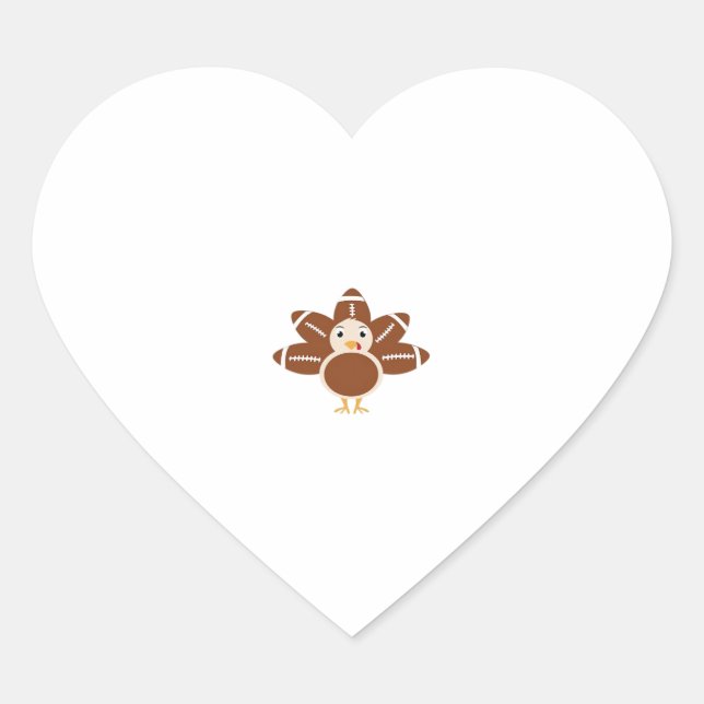 Football Turkey Oversized T-Shirt.png Heart Sticker (Front)