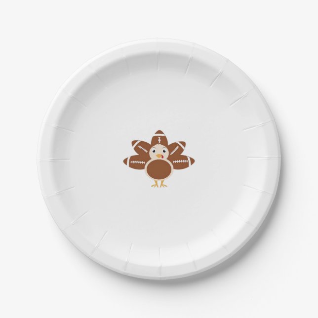 Football Turkey Oversized T-Shirt.png Paper Plate (Front)