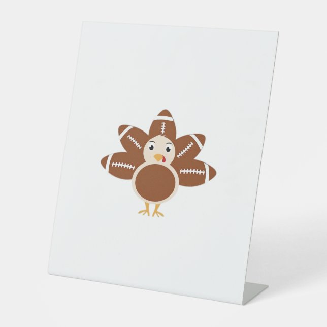 Football Turkey Oversized T-Shirt.png Pedestal Sign (Front)