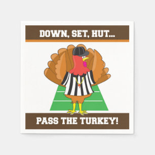 Football & Turkey Thanksgiving Dinner Theme Napkin