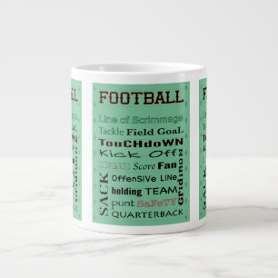 FOOTBALL typography Large Coffee Mug