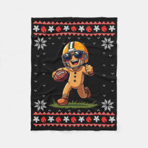 Football Ugly Christmas Men Kids Tees Gingerbread Fleece Blanket