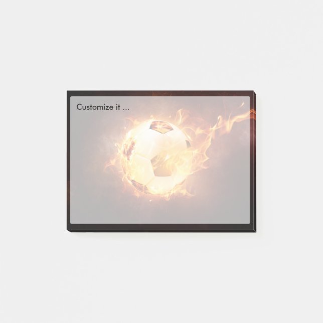 Football under Fire, Ball, Soccer Post-it Notes (Front)