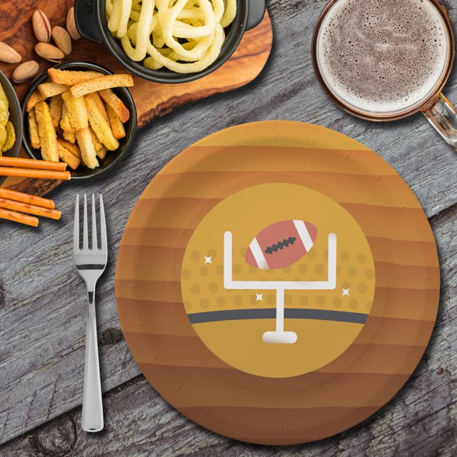 Football Upright Game Day Paper Plate (Football upright game day paper plates)