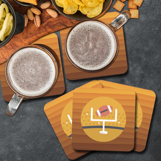 Football Upright Super Fan Game Day Square Paper Coaster (Football Upright Super Fan Game Day Square Paper Coasters)