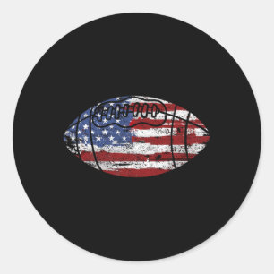 Football Usa American Flag Vintage Gift Classic Round Sticker