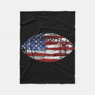 Football Usa American Flag Vintage Gift Fleece Blanket