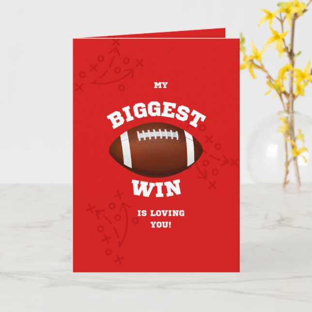 Football Valentine’s Day Card (Yellow Flower)