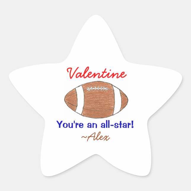 Football valentine sticker - personalised (Front)