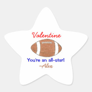 Football valentine sticker - personalised