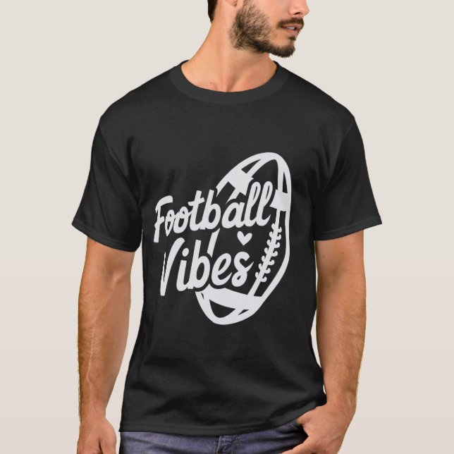 Football Vibes Game Day Cute Football Mum on Sport T-Shirt (Front)