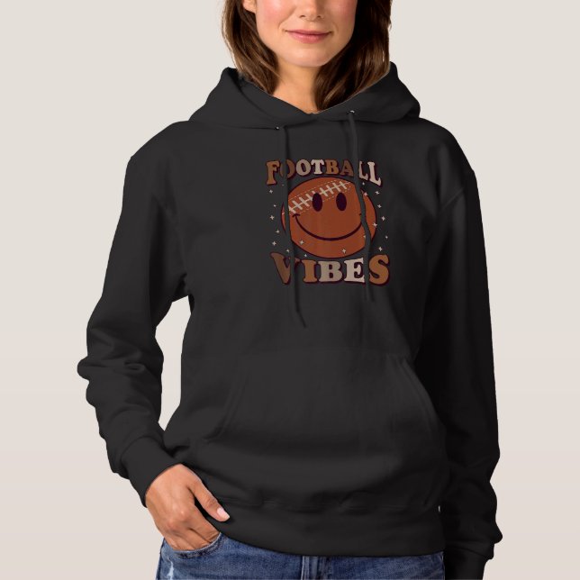 Football Vibes Retro Smile Face Happy Face Team Sp Hoodie (Front)