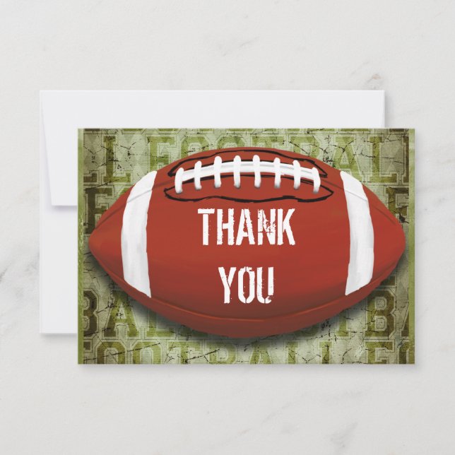 Football Vintage Green Grunge Thank You (Front)
