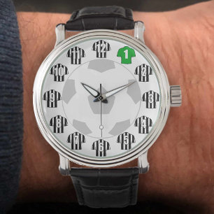 Football Watch - with Black & White Striped Shirts