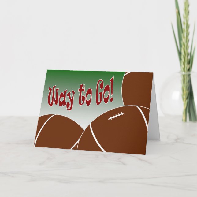 Football - Way to Go! Congrats! Awesome! Card (Front)