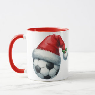 Football wearing a Santa Hat Mug