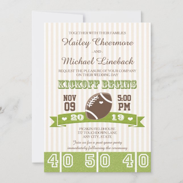 FOOTBALL WEDDING INVITATION (Front)