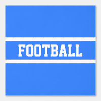 FOOTBALL White Text Racing Stripes On Bright Blue