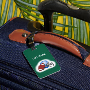 Football - with Football & Helmet personalise Luggage Tag
