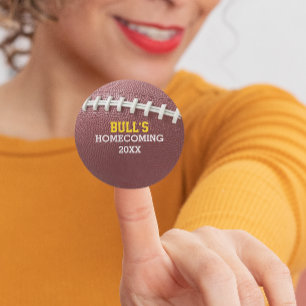 Football with Laces Look Personalised Classic Round Sticker