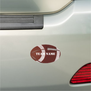 Football With Team Name Car Magnet