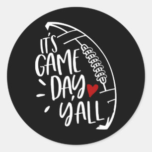 Football Women Football Player Mum Game Day Classic Round Sticker