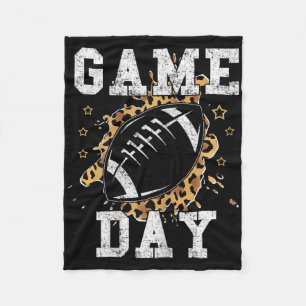 Football Women Leopard Print Football Fan Football Fleece Blanket