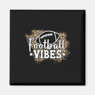 Football Womens Football Vibes Leopard Pattern Foo Magnet