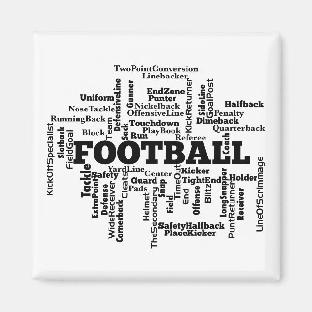 Football Word Cloud Magnet (Front)