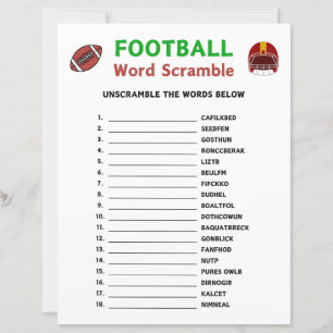 Football Word Scramble Game